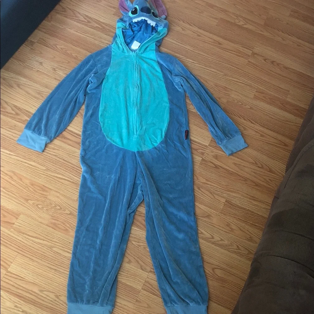 Disney Stitch Hooded Onesie Costume in Teal and Blue